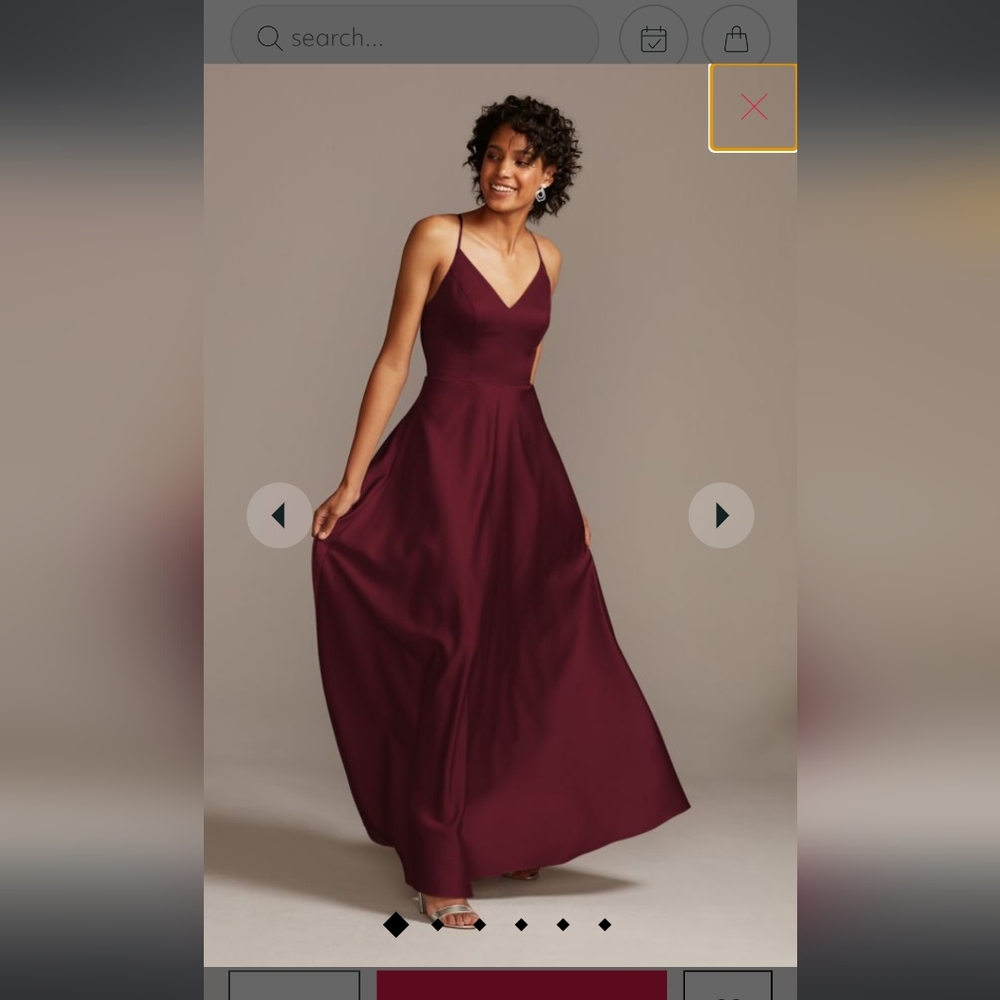 David's Bridal Wine Satin Amore Dress